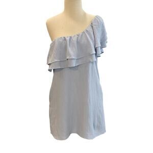Size Medium Vestique Blue One Shoulder Ruffled Women's Dress NWT